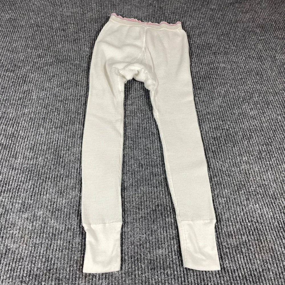 Vintage Thermal Pants Mens Small White Waffle Knit Long Johns Base Layer 80s